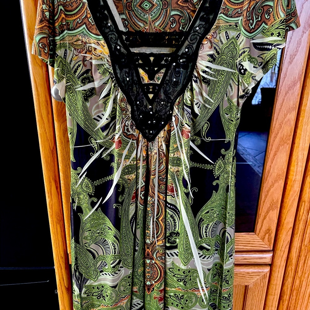Green shimmery dress